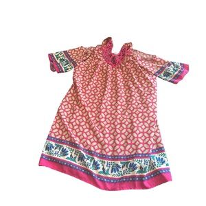 Alya Pink and Blue Patterned Dress